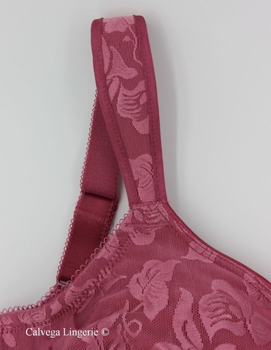 NWT WACOAL 85567 "Awareness" Full Figure Underwire Jacquard Bra, Rose Wine (633) - Picture 3 of 5