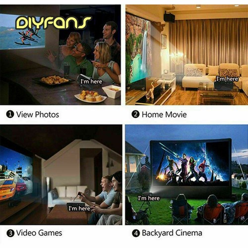 Mini-Projektor HD LED Tragbares Heimkino-Kino 1080P AV USB AV HDMI - Bild 11 von 14