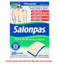 Salonpas Pain Relieving Patch, 8-Hour Pain Relief, 20 Patches