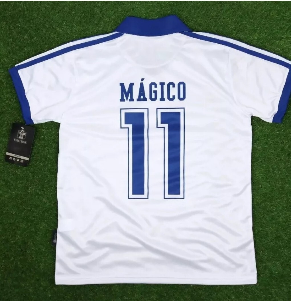 El Salvador Men's Retro Soccer Jersey, WC Spain 82, Mágico #11
