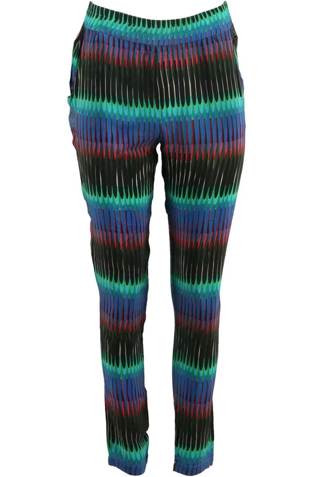 ALEXIS PRINTED WASHED SILK PANTS SIZE XSMALL