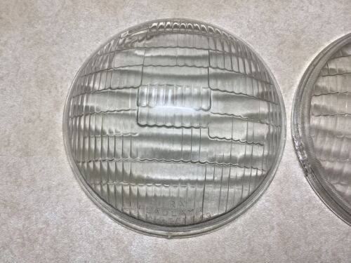 pair Bi-RAY head lamp Lens C.M. Hall Lamp Co. vintage 15420 1936 HUDSON 7 9/16” - Picture 3 of 11