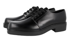 PRADA DERBY DRESS SHOES 2EG412 SQUARE TOE BLACK LEATHER NEW US 12 EU 45