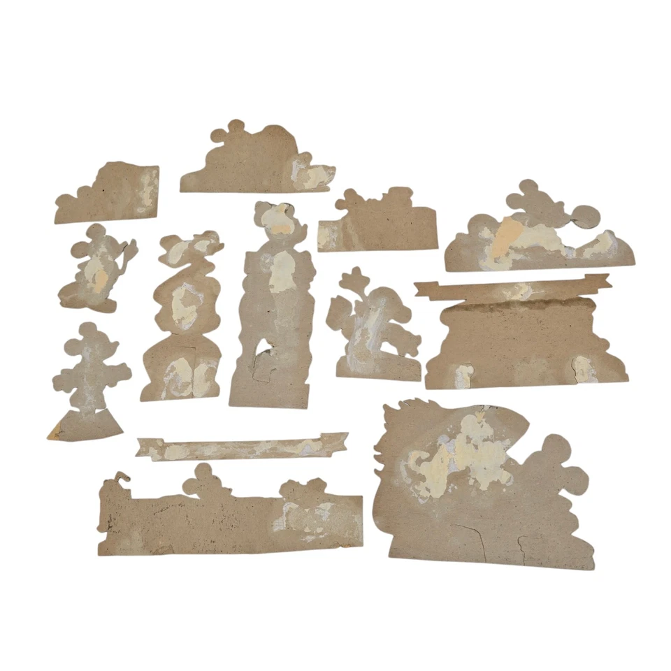 13 Walt Disney Mickey Mouse Plutón Gato Dibujos Animados Cartón Recortado Juguete Años 30 Foto 2 de 4