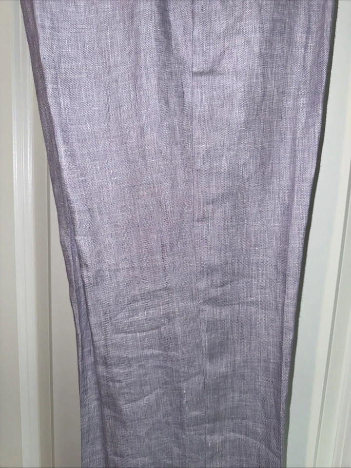 Pantalones de vestir de lino Murano Baird McNutt ALEX 29x32 calce ajustado lavanda plano frente nuevo con etiquetas Foto 3 de 4