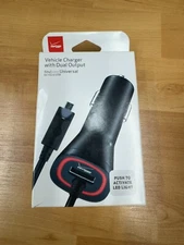 Vehicle Charger with Dual Output for Micro USB  and LED Light 31-1139-01-VW