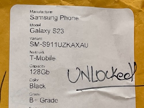 Samsung Galaxy S23 SM-S911U 128GB Black Unlocked - ESN is CLEAN - No Vibration - Afbeelding 3 van 8