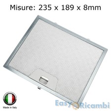 Filtro cappa antigrasso metallo alluminio Faber Franke Ariston 235 x 189 x 8mm