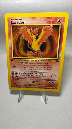 Arktos Lavados Zapdos Deutsche Vintage Pokemon Karte Exzellent 1. Auflage Fossil - 第 6/7 張圖片