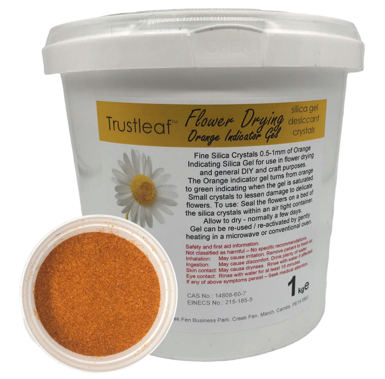 1kg Trustleaf Flower Drying Orange Indicator Silica Gel Grain 0.5-1mm (1kg F-OR)