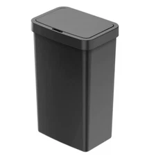 13.2 Gallon Trash Can, Plastic Motion Sensor Kitchen Trash Can, Black