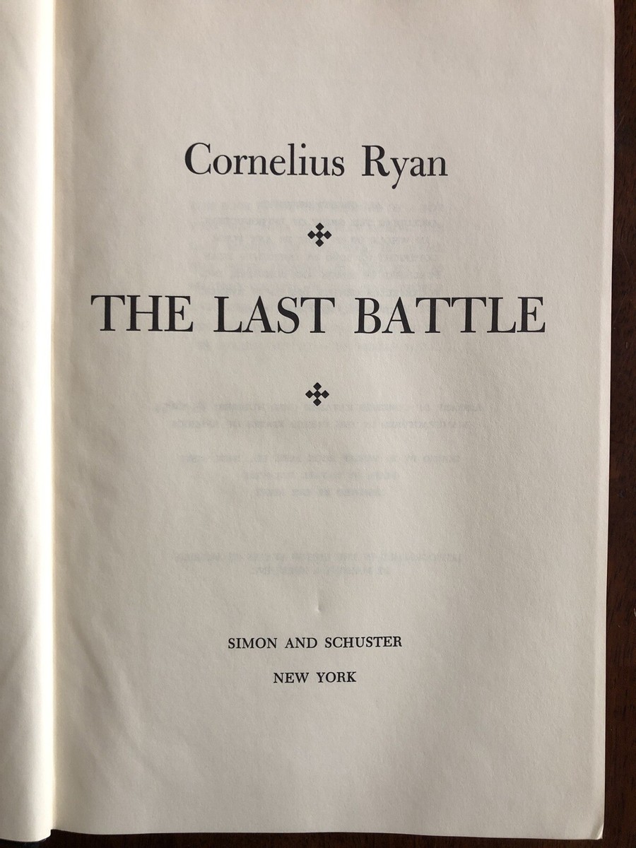The Last Battle by Cornelius Ryan (1966, Hardcover) WWII | eBay