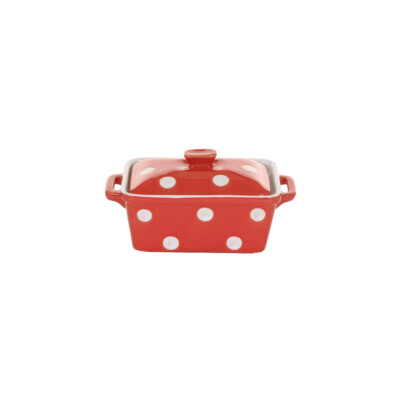 Butterdose mit Griffen und Deckel Isabelle Rose Keramik Punkte Dots Backform