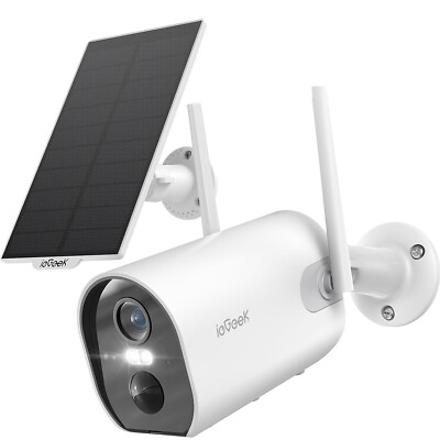 ieGeek Wireless Outdoor Solar Security Camera 2K Home Battery WiFi CCTV System