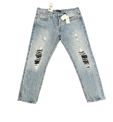 Levi's 501 Made & Crafted Mid Rise Taper Fit Cropped Selvedge Jeans W28