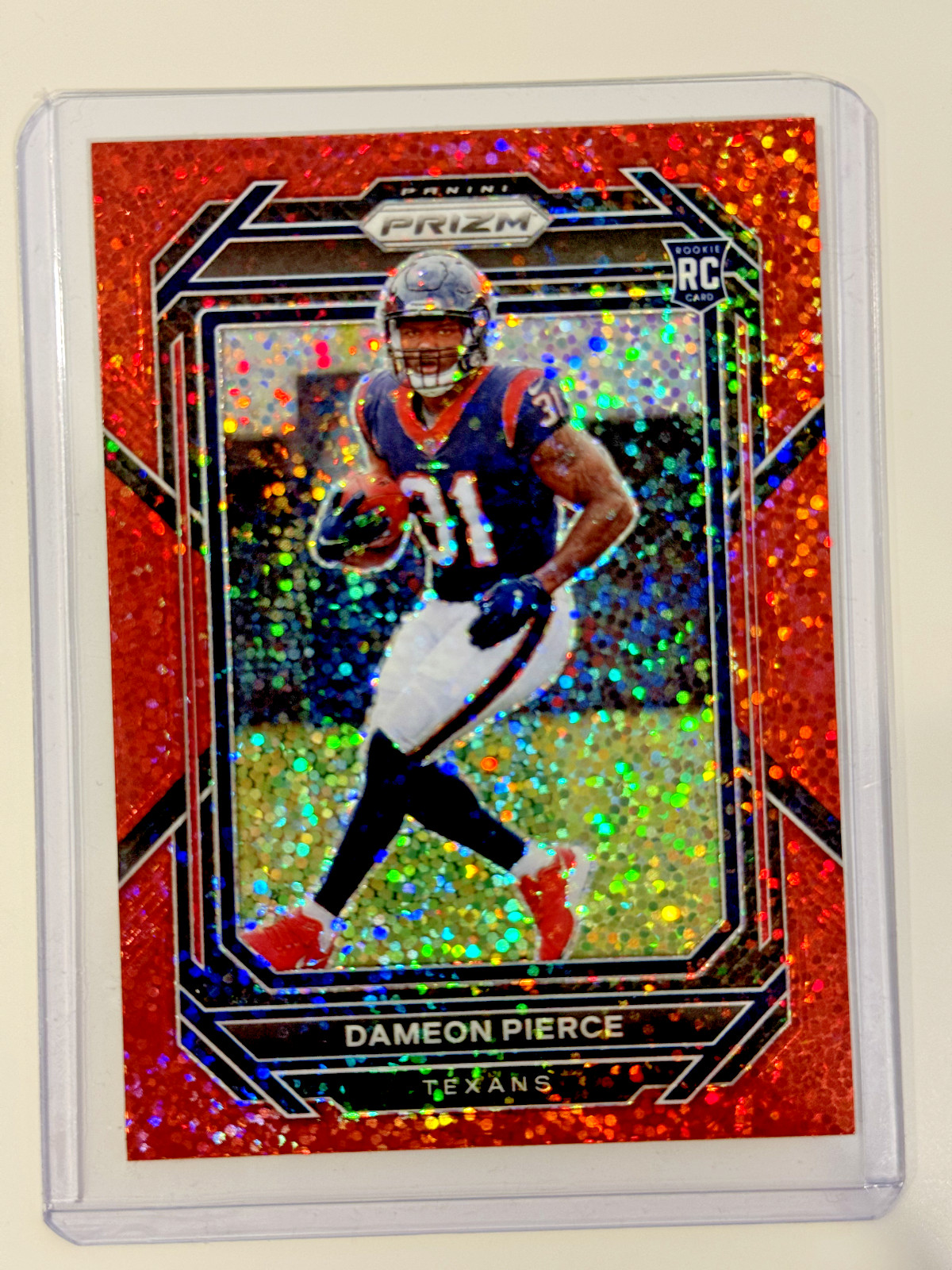 2022 Prizm Dameon Pierce Red Sparkle Prizm RC Rookie Card #322 Texans Sp (B)