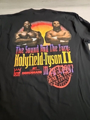 Vintage X-Large Mike Tyson vs Holyfield 2 Boxing Tshirt 1997 MGM Grand New