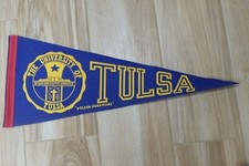1960'S VINTAGE PENNANT FELT  TULSA   GOLDEN HURRICANE SUPER NICE FULL SIZE MINT