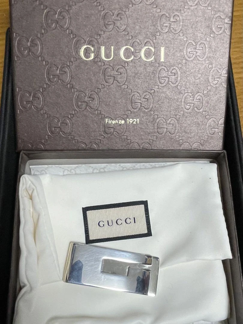 GUCCI Pince à Monnaie Argent 925 Accessoire Mode pour Homme Authentique Beauté