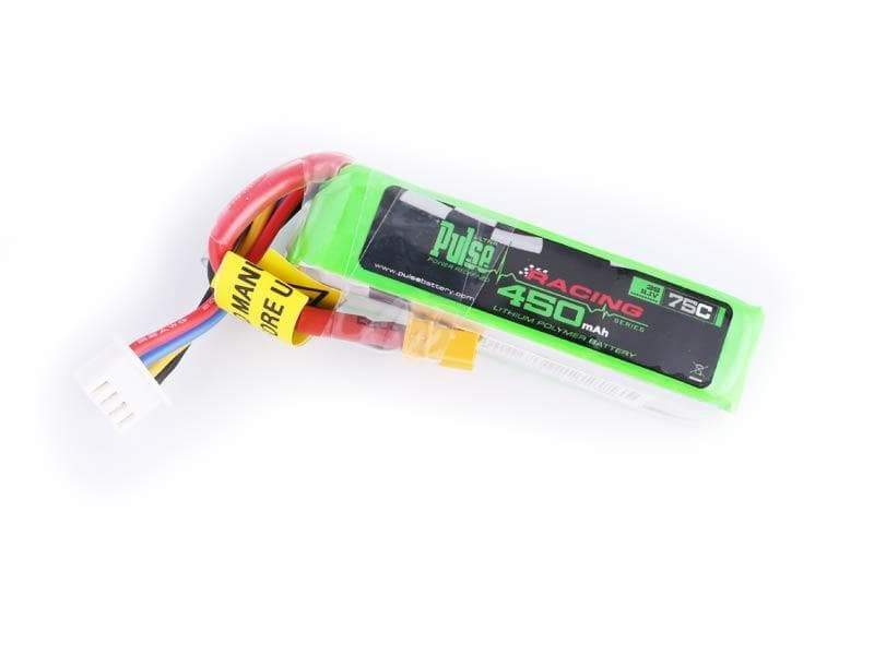 PULSE 450mAh 3S 11.1V 75C Long Pack LiPo Battery - XT30