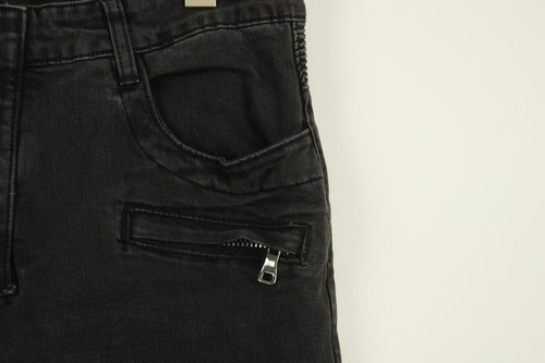 BALMAIN Gray Wash Denim Skinny Fit Distressed Jeans Size 34 - Picture 7 of 22