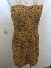 Strapless Animal Print Mustard Dress From Urban Outfitters. Brand Cooperative PL