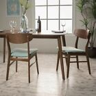 Alexis Mint Fabric/ Walnut Finish Dining Chair (Set of 2)