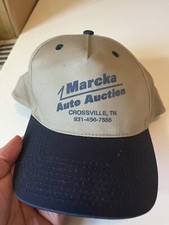 Marcka Auto Auction Crossville TN Blue and Tan Snapback Hat
