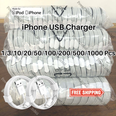 USB Charger Cable Cord Wholesale For iPhone 6 7 8 Plus X XR XS 11 12 13 14 Pro