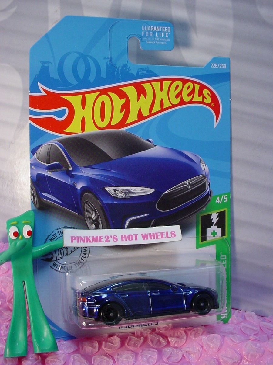 2019 Hot Wheels SUPER Treasure Hunt TESLA MODEL S #226✰Blue