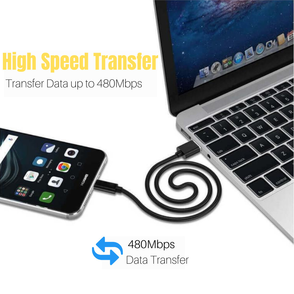 6Pack USB Type C Data Cable Lot 5A Fast Charging USB-A to USB-C Charger Cord 4ft