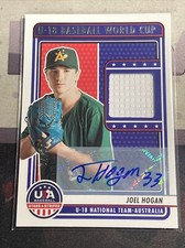 2023 Panini USA BASEBALL STARS & STRIPES JOEL HOGAN AUTO GM USED JERSEY #d 06/72