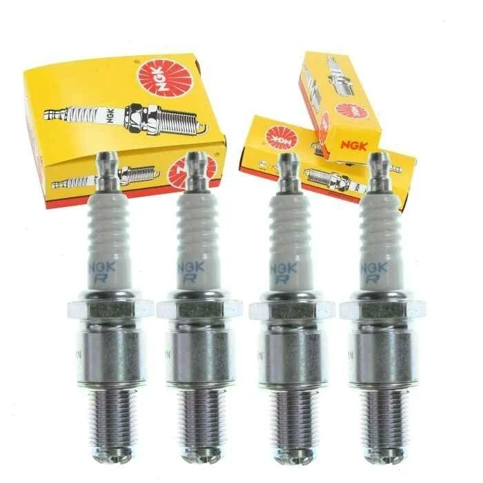 4 Mazda RX 7 1981 1982 1983 1984 1985 Spark Plugs NGK Resistor BR8EQ14 / 2329 - Image 2 of 2