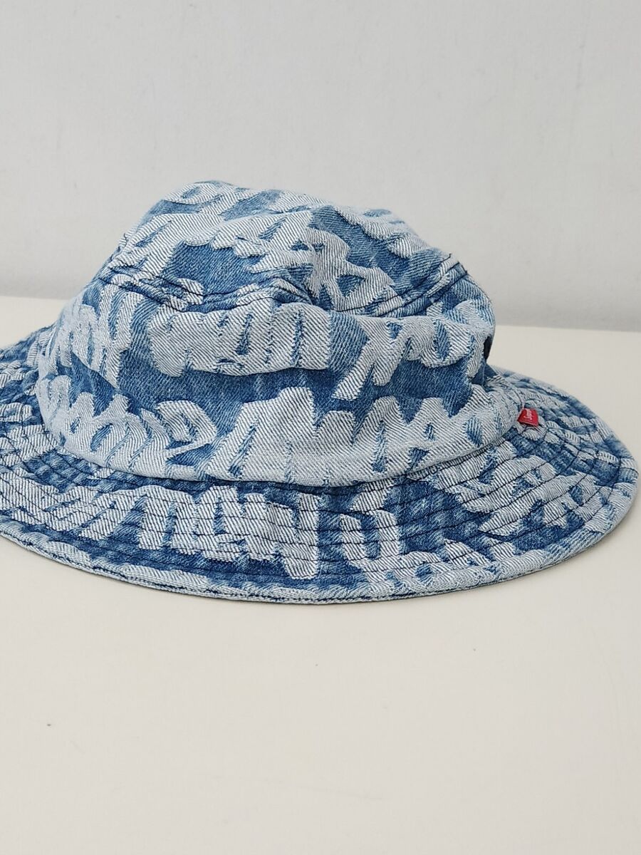 SS22 Supreme Fat Tip Jacquard Denim Crusher S/M Blue bucket SS22 Supreme Fat Tip Jacquard Denim Crusher S/M Blue bucket