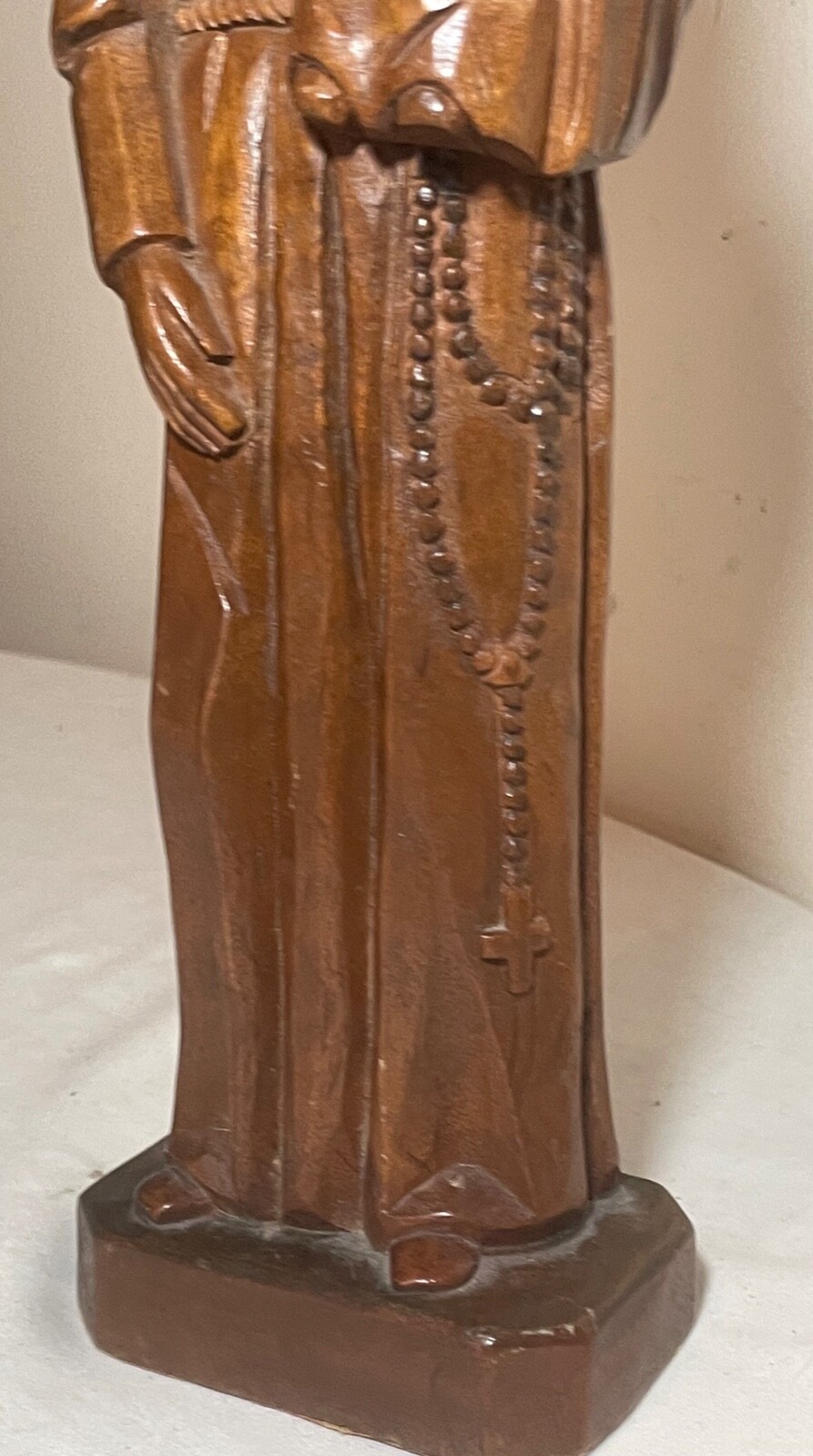 vintage hand carved wood religious Saint Joseph baby Jesus sculpture ...