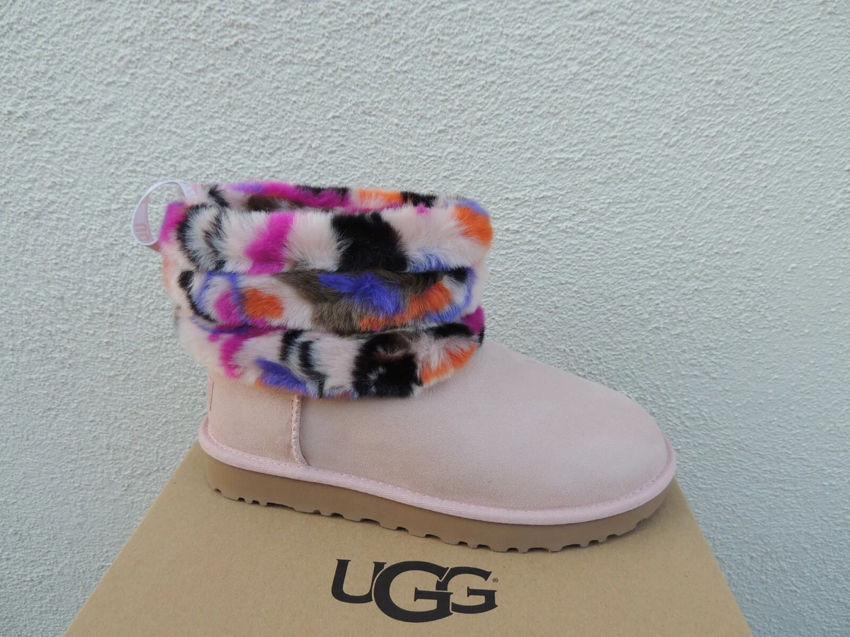 Pink ugg fluff 2025 mini quilted