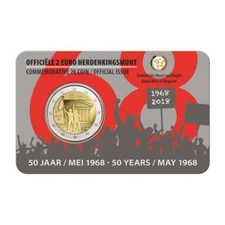 2018 Belgium € 2 Euro BU Coin 1968 May Student Revolt Protest Riot Dutch Flemish
