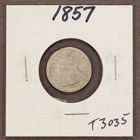 1857 10c Seated Liberty Silver Dime - Value Coin - SKU-T3035