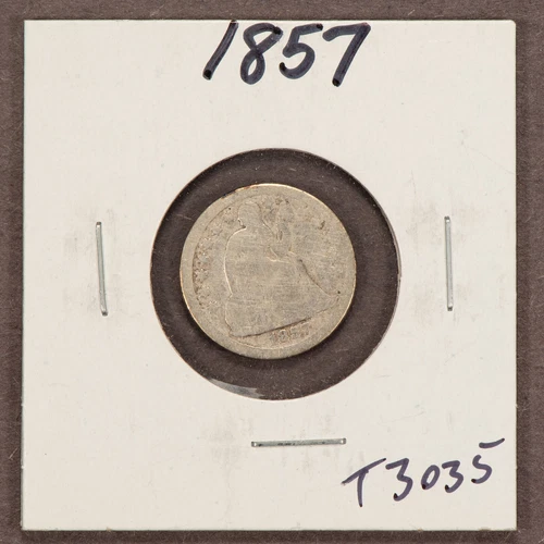 1857 10c Seated Liberty Silver Dime - Value Coin - SKU-T3035