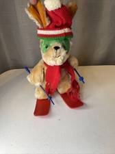 Vintage Russ Berrie Plush Mogul Bear With Skis Great Condition     