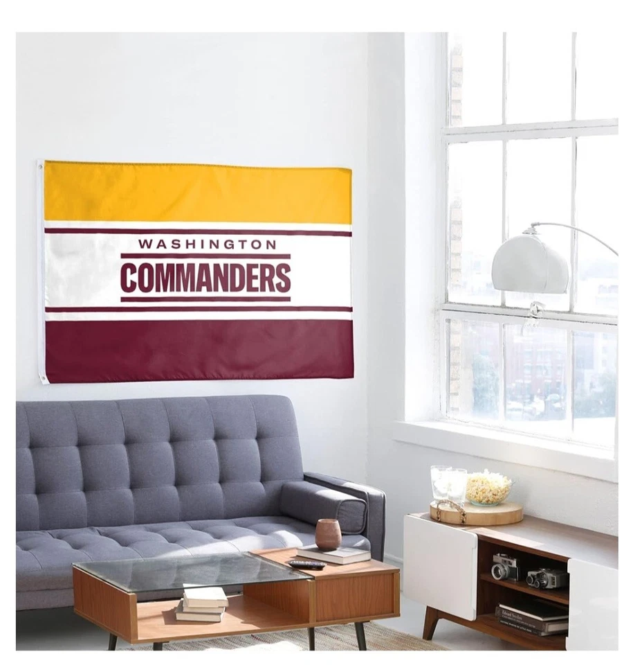FOCO NFL Washington Commanders 3' x 5' Equipo Horizontal Fútbol Bandera Nueva Bandera Foto 3 de 4