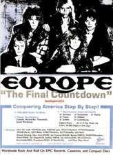 1986 Europe "The Final Countdown" Song Release Music  Industry Promo Reprint Ad