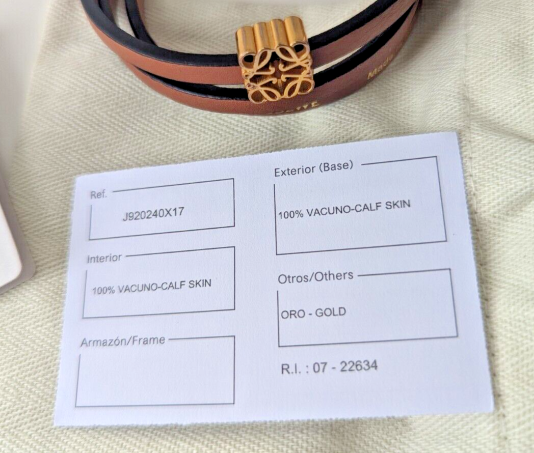 【新品未使用】LOEWE TWIST BANGLE タン M Twist bangle in calfskin White - LOEWE
