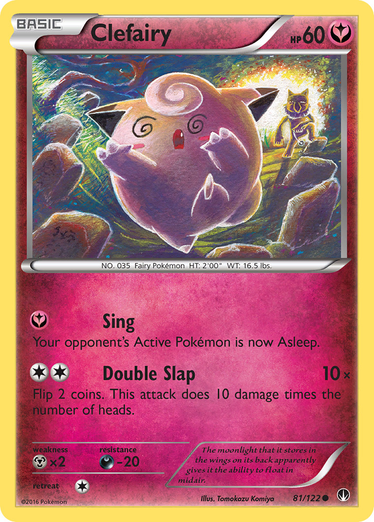 Clefairy 081/122 BREAKpoint Reverse Holo Pokemon Card NM