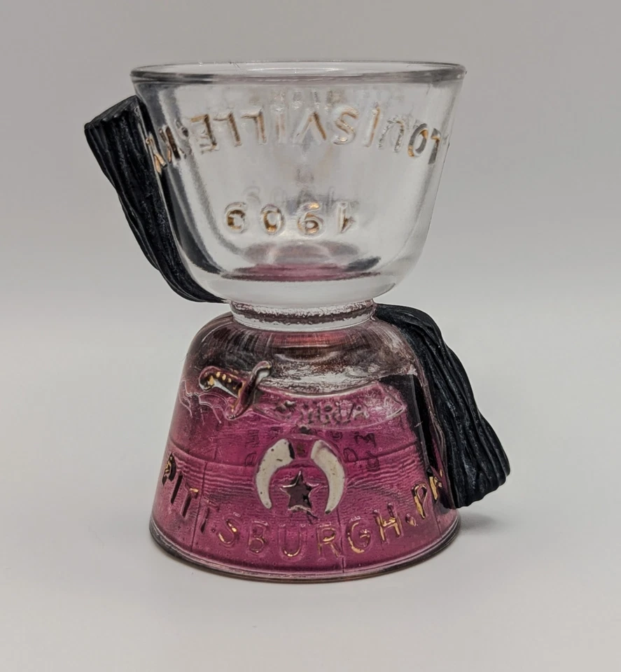 RARE 1909 Syria Temple Double Fez Shot Glass - Image 4 of 4