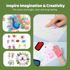 Large Finger Ink Pads Kids Washable Craft Ink Stamp Pads Retro12 Color DIY Clear