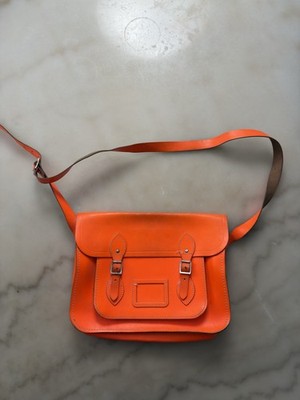 The Cambridge Satchel Company Orange Leather Crossbody Messenger Bag