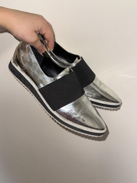 Women Karl Lagerfeld Loafers Silver 38.5
