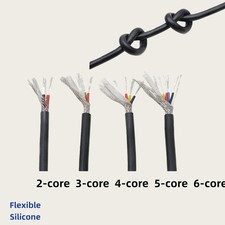 0.3-2.5mm² Multi-Core Flexible Silicone Screened Cable Shielded Wire 2-6 Cores