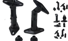 VideoSecu 2 Satellite Speaker Wall Ceiling Mounts Brackets 1EH (Black, 2 Pack) 